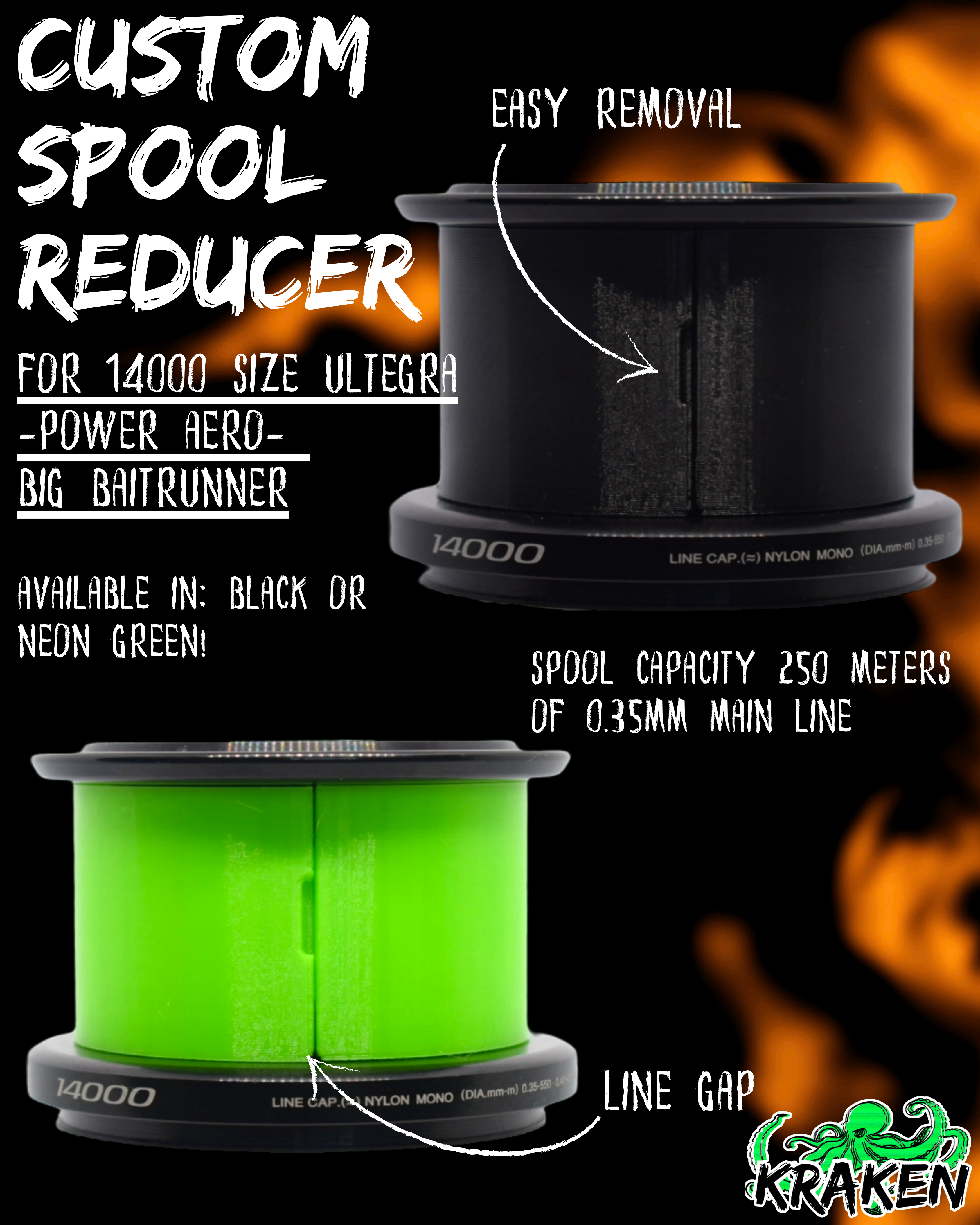 Shimano Custom Spool Reducer for 14000 size Ultegra - Power Aero- Big Baitrunner